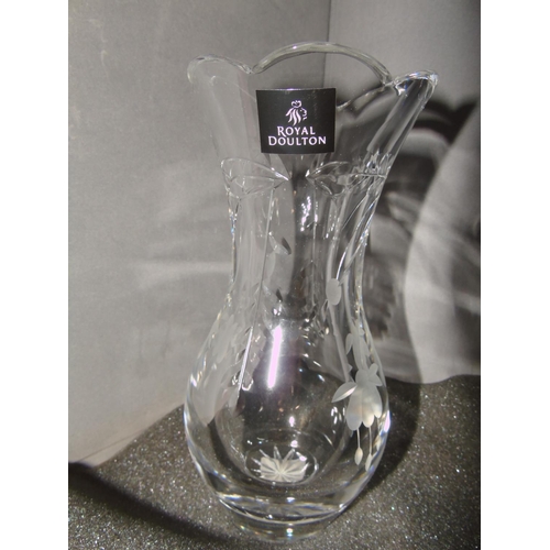 46 - A hand cut Royal Doulton crystal vase