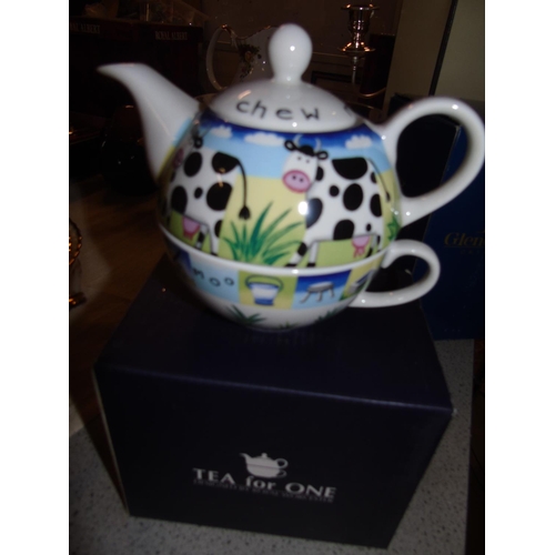 59 - A boxed new Royal Worcester tea for one set (moo)