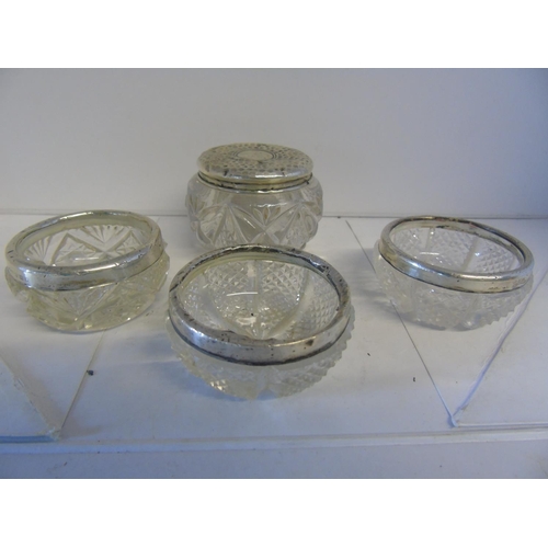 471 - Four pieces of Sterling silver rimmed glass ware