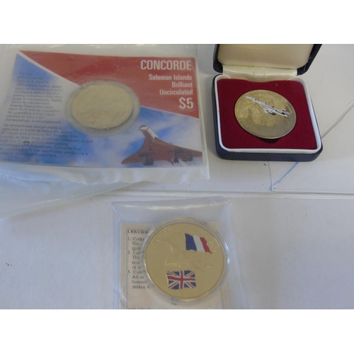 480 - Three Concorde related collectors coins