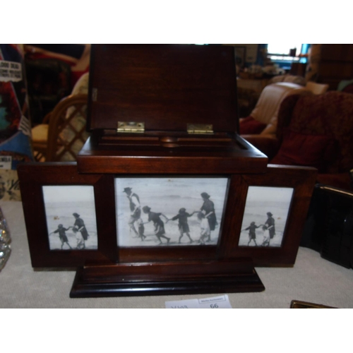 15 - A well made novel wooden photgraph storage & display box