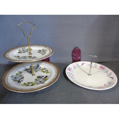 246 - Two vintage bone china cake stands