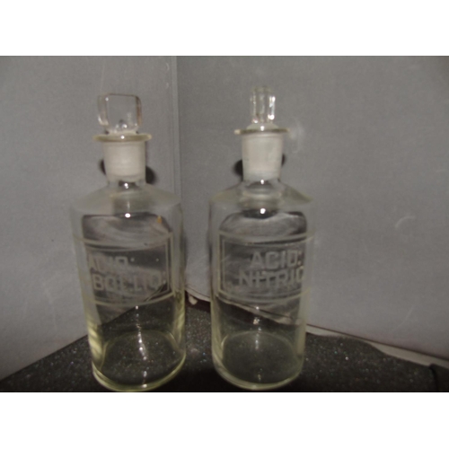 249 - Two antique chemists glass chemical bottles