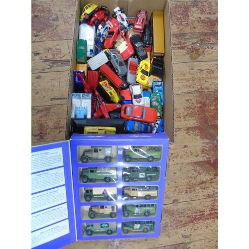 407 - A box full of play worn die-cast models etc