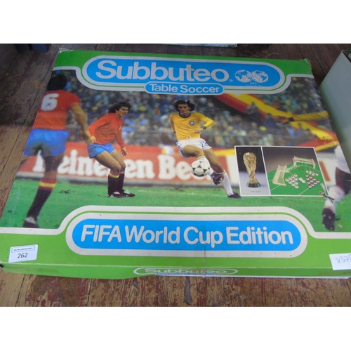 262 - A boxed vintage Subbuteo game with extras