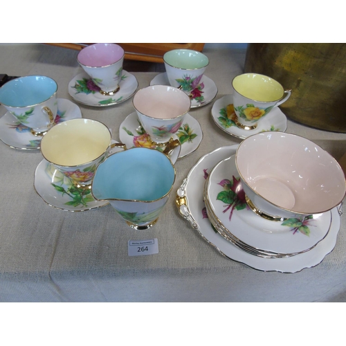 264 - A pretty Roslyn fine bone china tea set