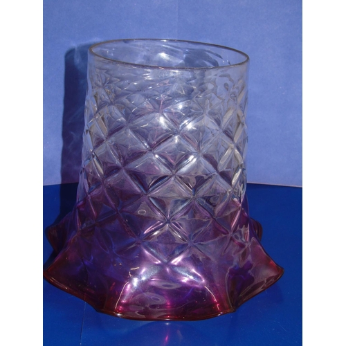 33 - A quality vintage cranberry glass shade (slight chip to top)