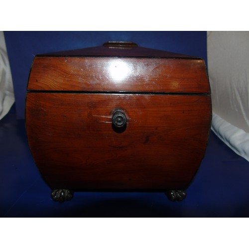 44 - A beautiful & quality made early Victorian 3 compartment wooden tea caddy