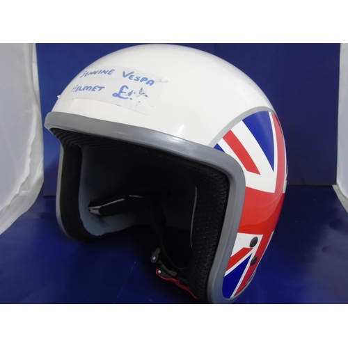 494 - A genuine Vespa open faced crash helmet