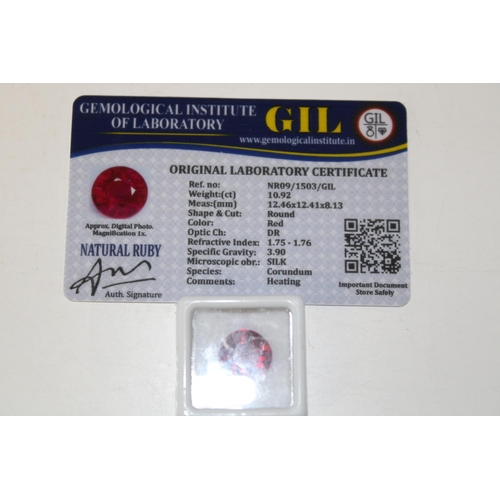 164 - A ruby gemstone with certificate