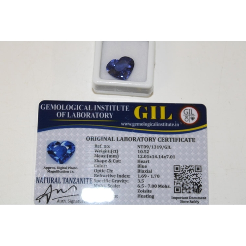 166 - A Tanzanite gemstone with certificate