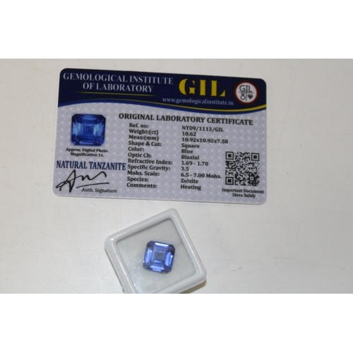 174 - A Tanzanite gemstone with certificate