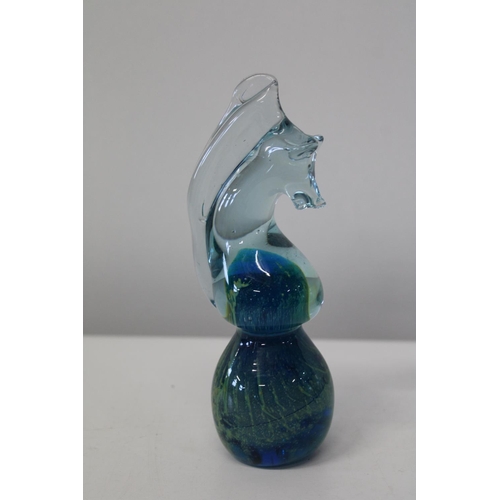 603 - A vintage Mdina glass sea horse