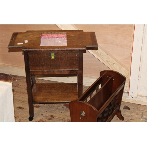 80 - A vintage wooden sewing box & magazine rack
Collection Only