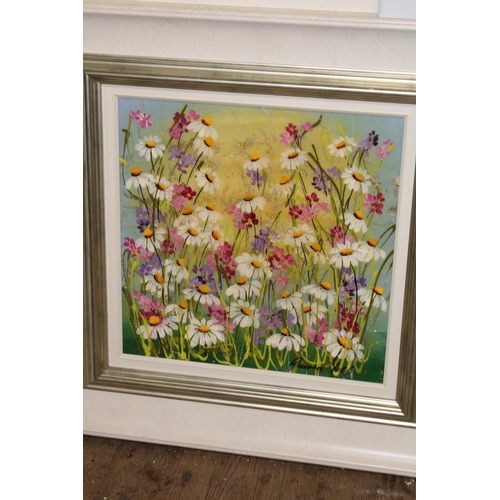 93 - An original framed piece of artwork by Rozanne Bell with COA  Frame size 65cm x 65cm
Collection Only