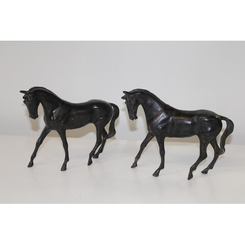 72 - Two bronze horse sculptures. 19cm tall