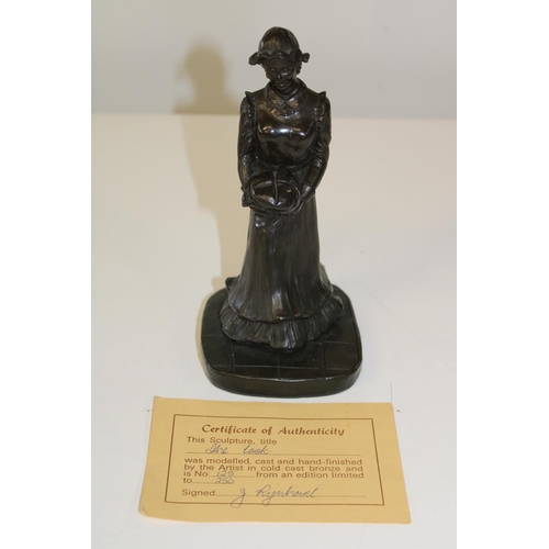 71 - A limited edition Jeanne Rynhart sculpture finished in cold cast bronze with COA. 20cm tall