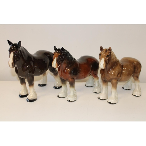 54 - Three large ceramic shire horses