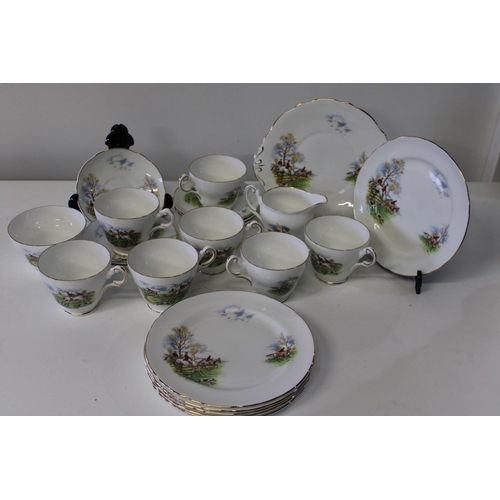 61 - A Regency fox hunting themed tea service