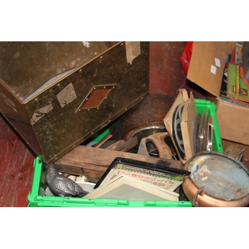 1075 - A large box of misc including brass ware etc collection only