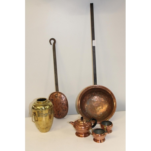 357 - A selection of vintage copper & brass ware collection only