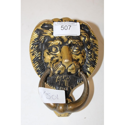 507 - A brass door knocker