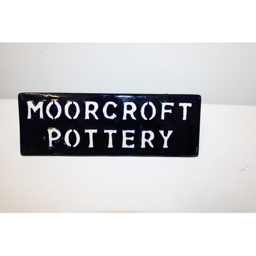 536 - A Moorcroft advertising sign, with Queens choice pattern on one side & Moorcroft pottery on other. B... 