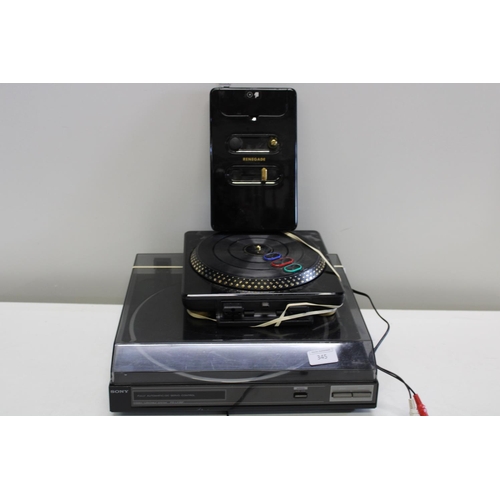 345 - Sony turntable and other