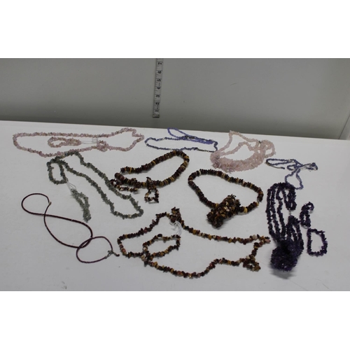 36 - A selection of natural stone costume necklaces