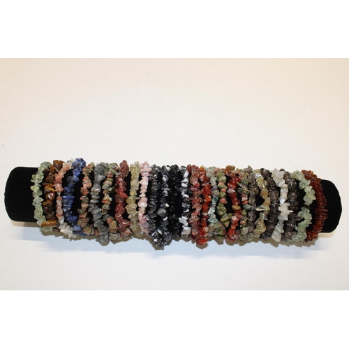 37 - A selection of natural stone costume bracelets