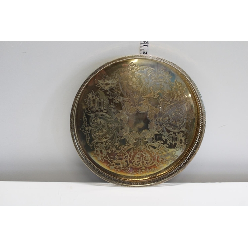 16 - A silvered tray with gallerie