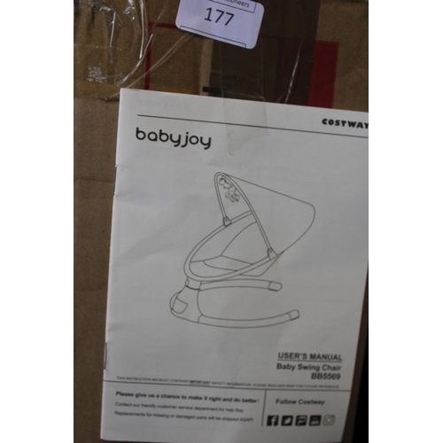 177 - A new boxed baby swing chair. Collection only