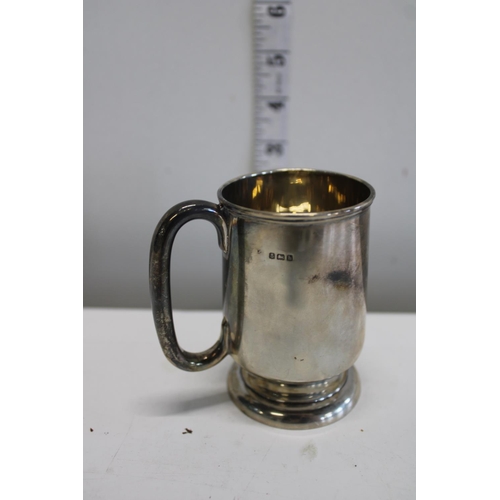 460 - A hallmarked Edwardian silver Christening goblet