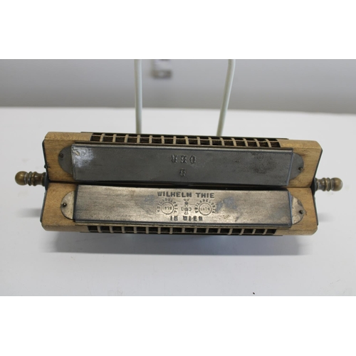 464 - A rare Wilhelm Thie In Wien three sided harmonica