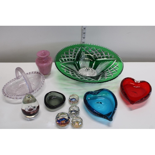 81 - A good selection of assorted coloured glass ware