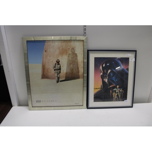 105 - Two pieces of collectable Star Wars framed art work. One piece signed