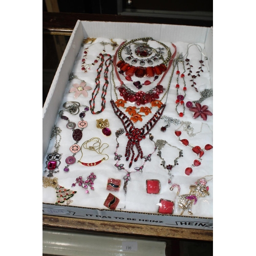 134 - A good tray of costume jewellery