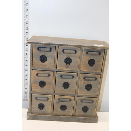 15 - A vintage style nine draw spice cabinet