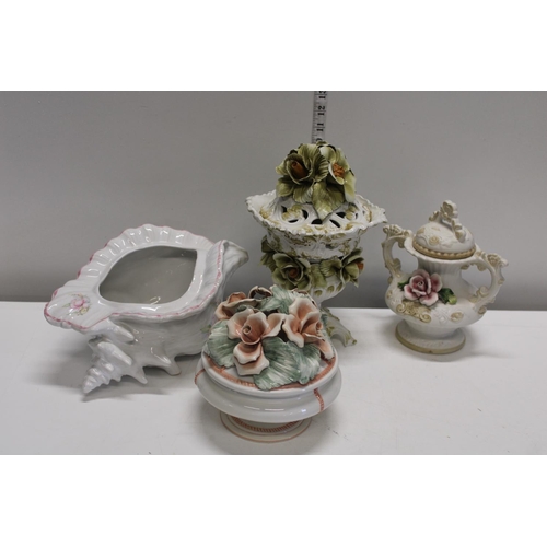 19 - A selection of vintage ceramics including Capodimonte