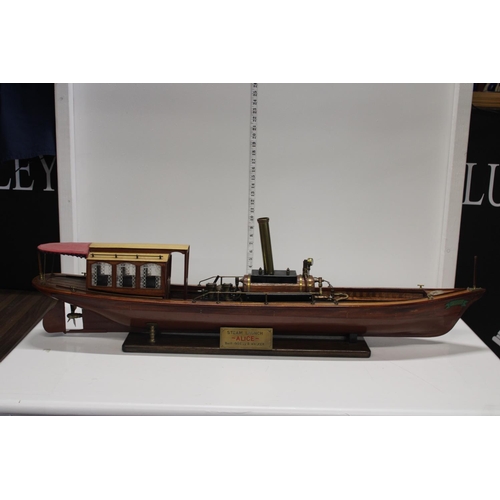 2 - A scratch built live steam model of the steam launch 'Alice' hand built by B.Walker in 1986. postage... 