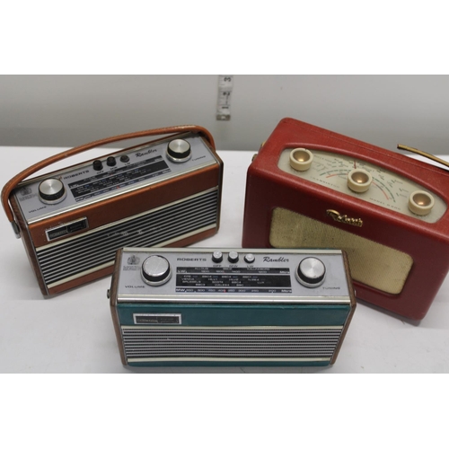 4 - Three vintage Roberts radios