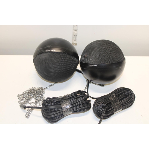 44 - A pair of unusual Technics ball & chain speakers