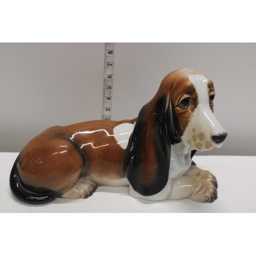 47 - A large Spanish pottery basset hound by Gamma