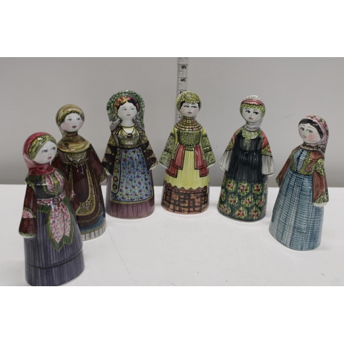 58 - Six Greek ceramic doll figures