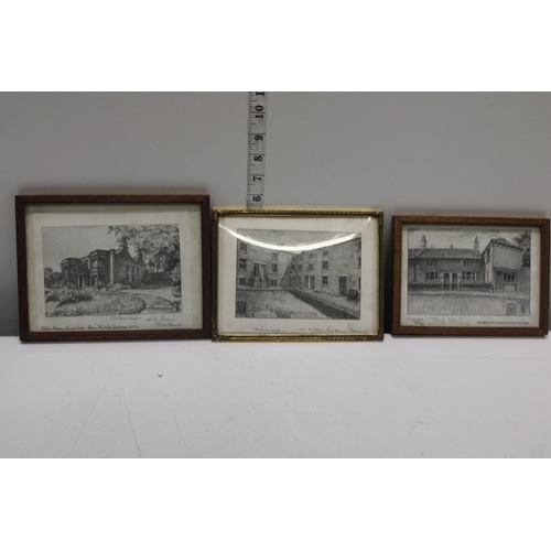 68 - Three antique etchings of Birstall