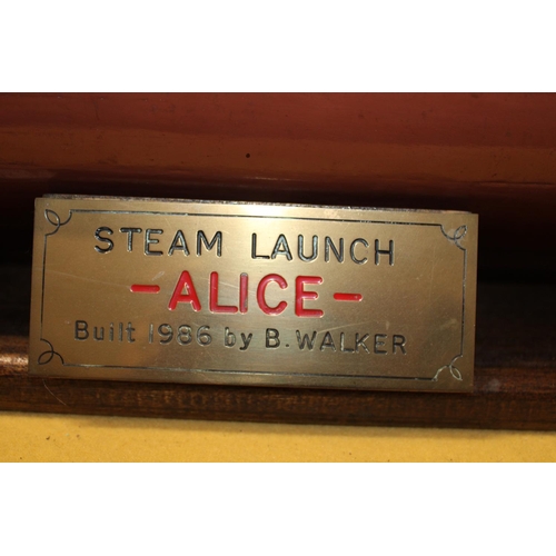 2 - A scratch built live steam model of the steam launch 'Alice' hand built by B.Walker in 1986. postage... 