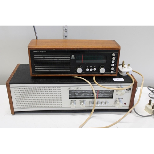 27 - Two vintage Roberts radios