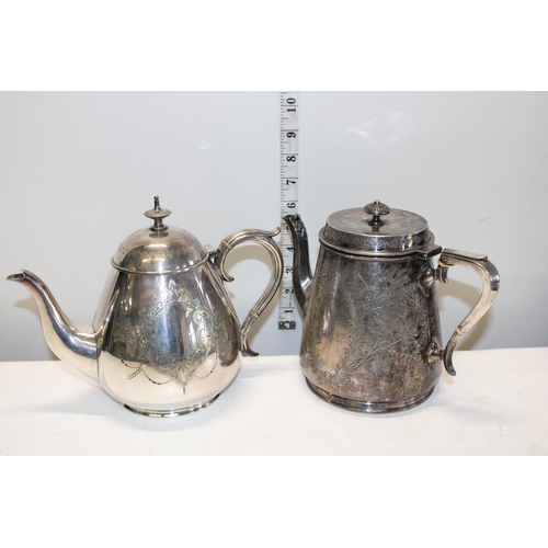 39 - Two vintage silver plated teapots