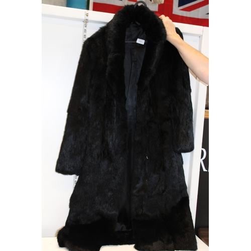 431 - A ladies black fur coat