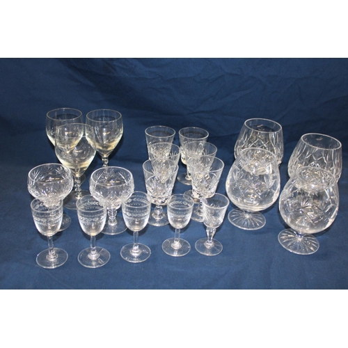 76 - An assortment of cut glass glasses 'no postage available'